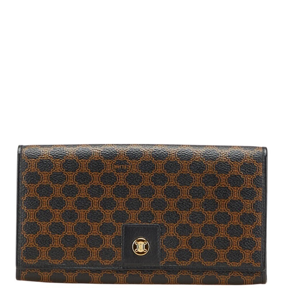 Celine Macadam Bifold Wallet Black Leather